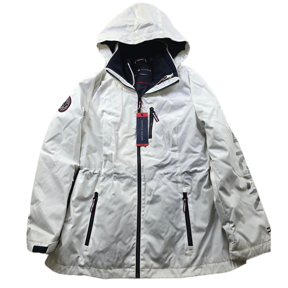 Tommy Hilfiger 3-in-1 System Jacket Womens Medium White‎ Navy Insulated NEW